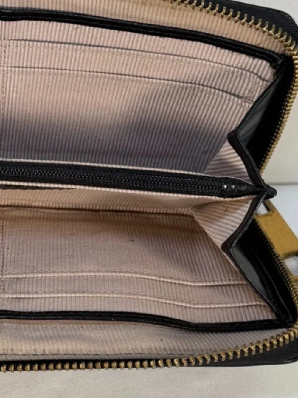MARGOT NY Black Leather Gabby Zip-Around Large Wallet